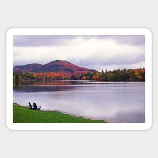 Adirondack Chairs in the Adirondacks. Mirror Lake Lake Placid NY New York Mountain Sticker